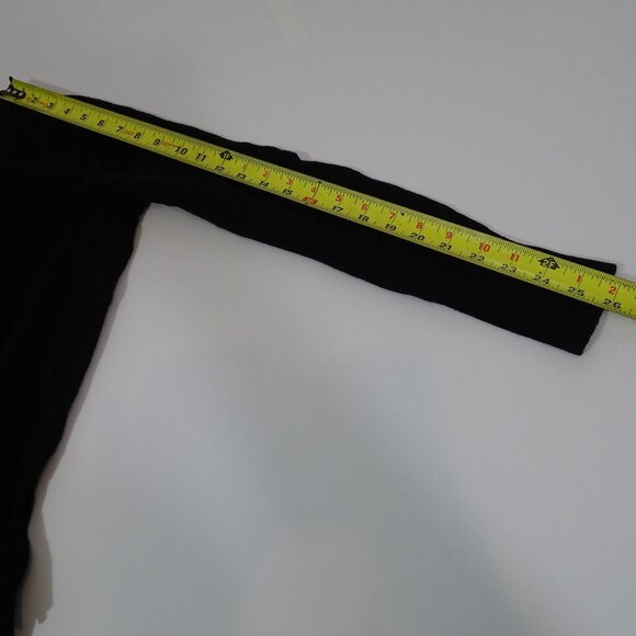 Old Navy Black Ribbed Trim V-Neck Sweater Women Size M Long Sleeve Side Slit - Picture 8 of 9